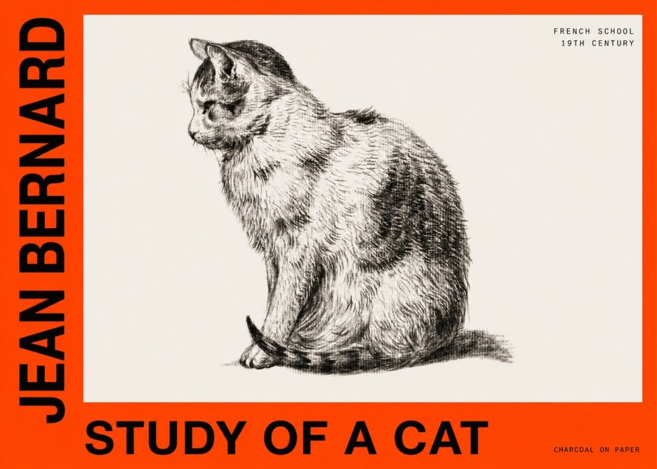 Jean Bernard Study of a Cat IV No6 - Poster
