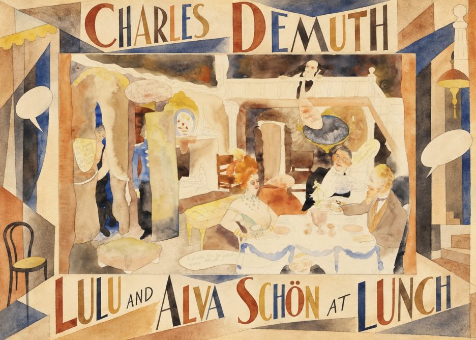 Charles Demuth Lulu and Alva Schön at Lunch No6 - Poster