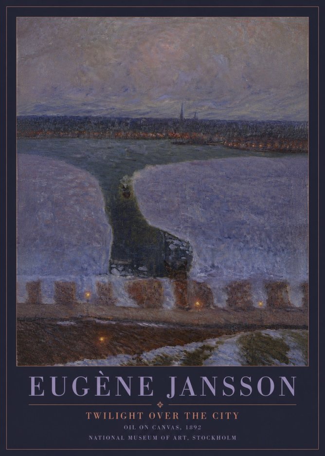 Eugène Jansson Twilight over the City No4 - Poster