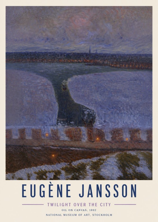 Eugène Jansson Twilight over the City No5 - Poster