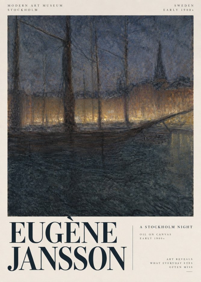 Eugène Jansson Evening on the Water No4 - Poster