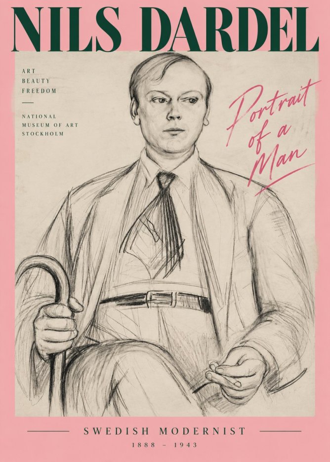 Nils Dardel Portrait of a Man No4 - Poster