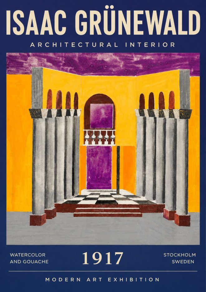Isaac Grünewald Architectural Interior No5 - Poster