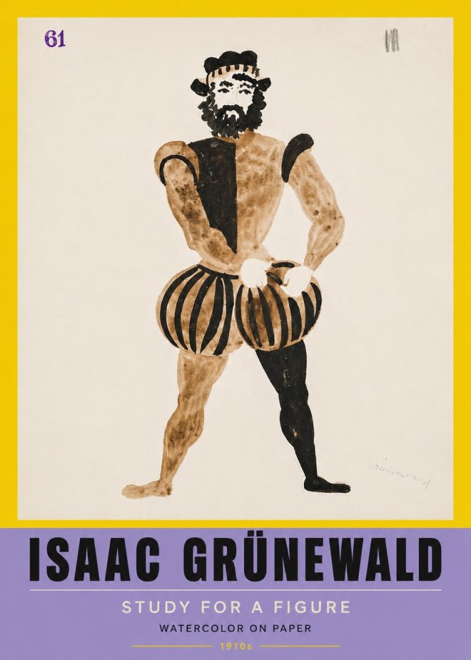 Isaac Grünewald Study for a Figure No5 - Poster