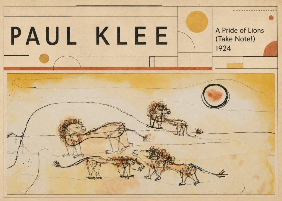 Paul Klee A Pride of Lions (Take Note!) No3 - Poster