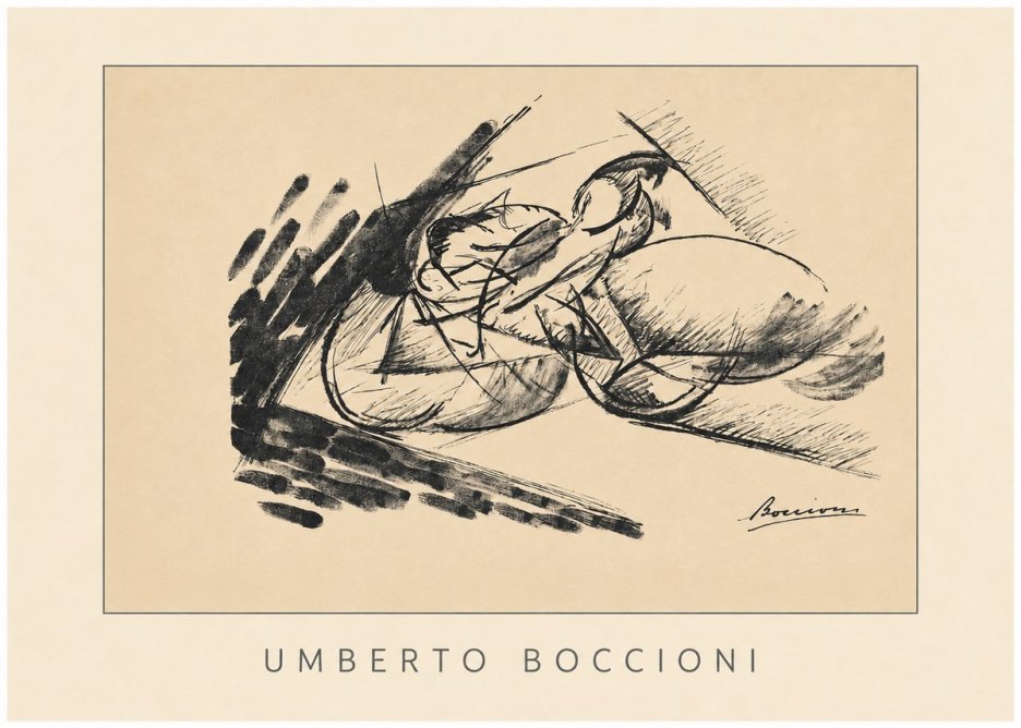 Umberto Boccioni Dynamism of a Cyclist I No4 - Poster
