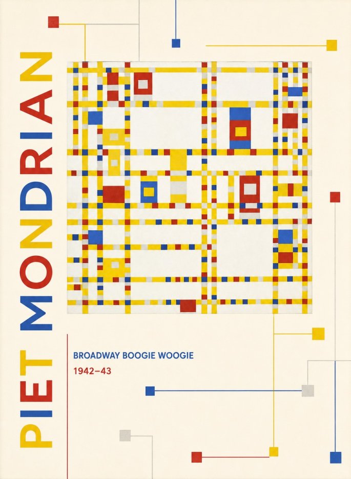 Piet Mondrian Broadway Boogie Woogie No3 - Poster