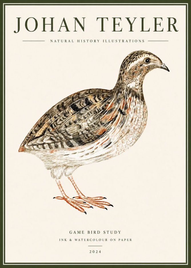 Johan Teyler Game Bird Study No5 - Poster