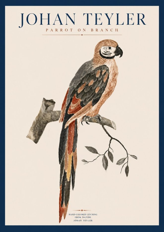 Johan Teyler Parrot on Branch No3 - Poster