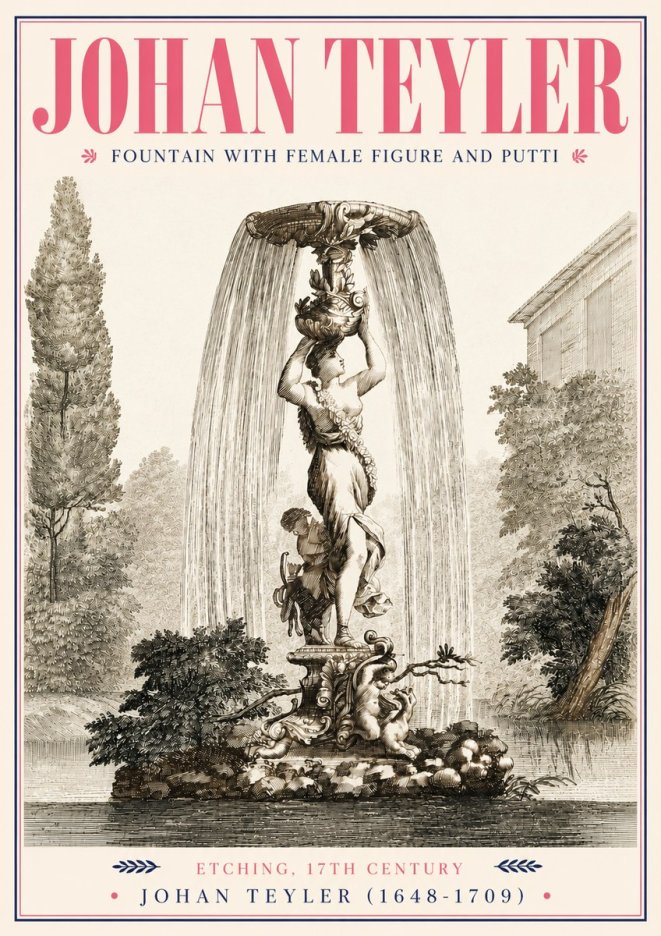 Johan Teyler Fountain with Allegorical Figures No5 - Poster