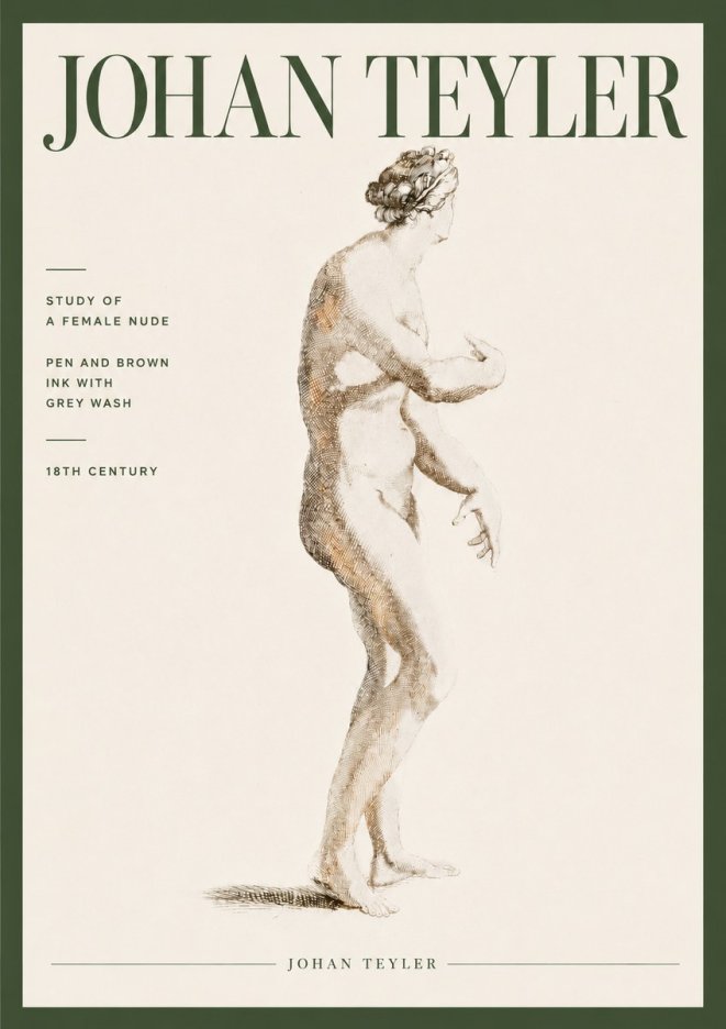 Johan Teyler Study of a Female Nude No4 - Poster