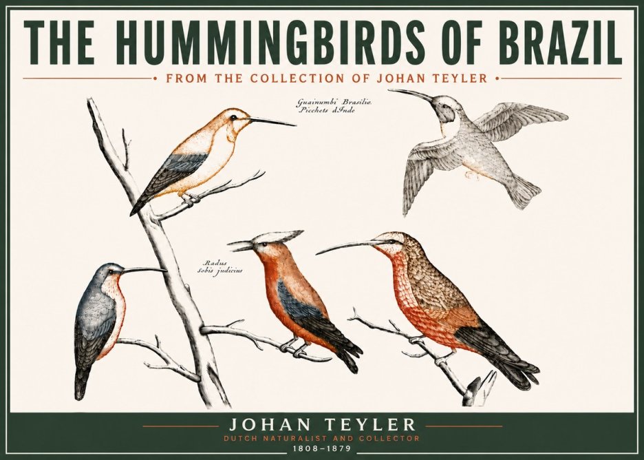 Johan Teyler The Hummingbirds of Brazil from the Collection of Johan Teyler No6 - Poster