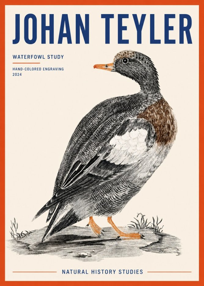 Johan Teyler Waterfowl Study No2 - Poster