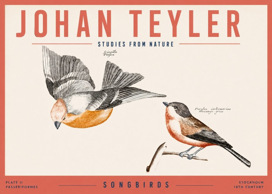 Johan Teyler Songbirds - Plate Ii No3 - Poster