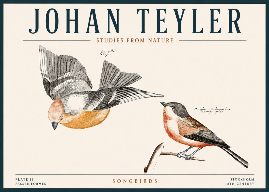 Johan Teyler Songbirds - Plate Ii No4 - Poster