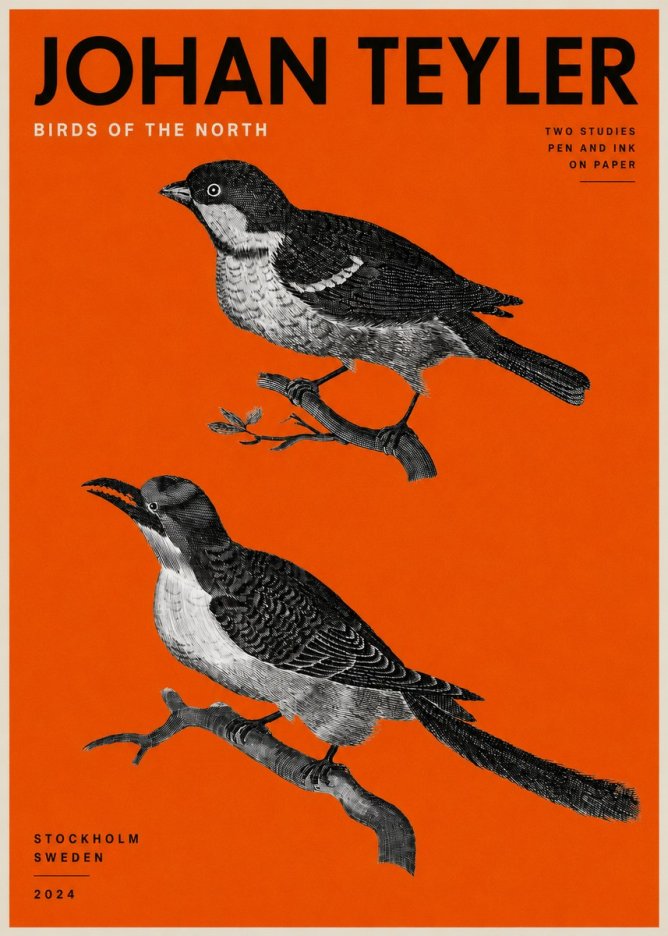 Johan Teyler Two Studies No2 - Poster