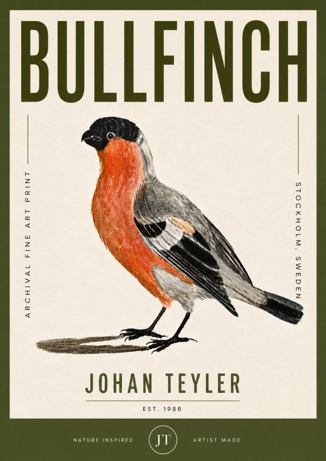 Johan Teyler Bullfinch No5 - Poster