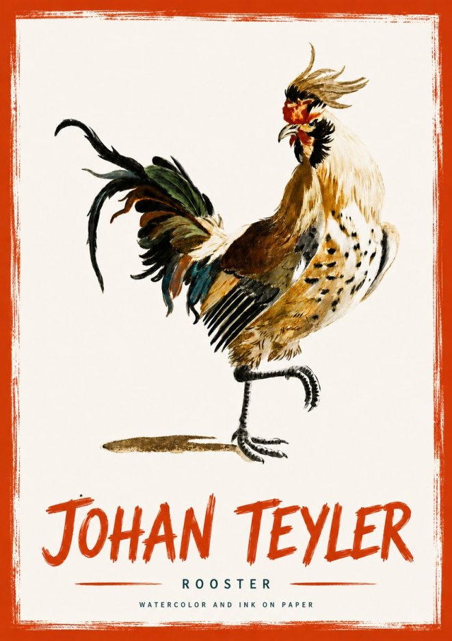 Johan Teyler Rooster No4 - Poster