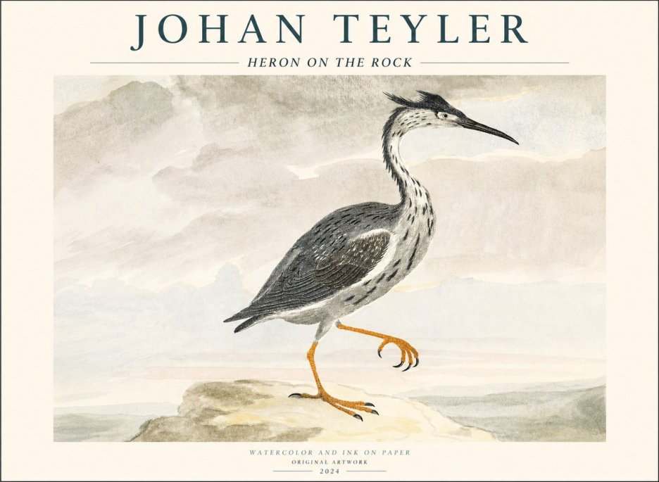 Johan Teyler Heron on the Rock No1 - Poster