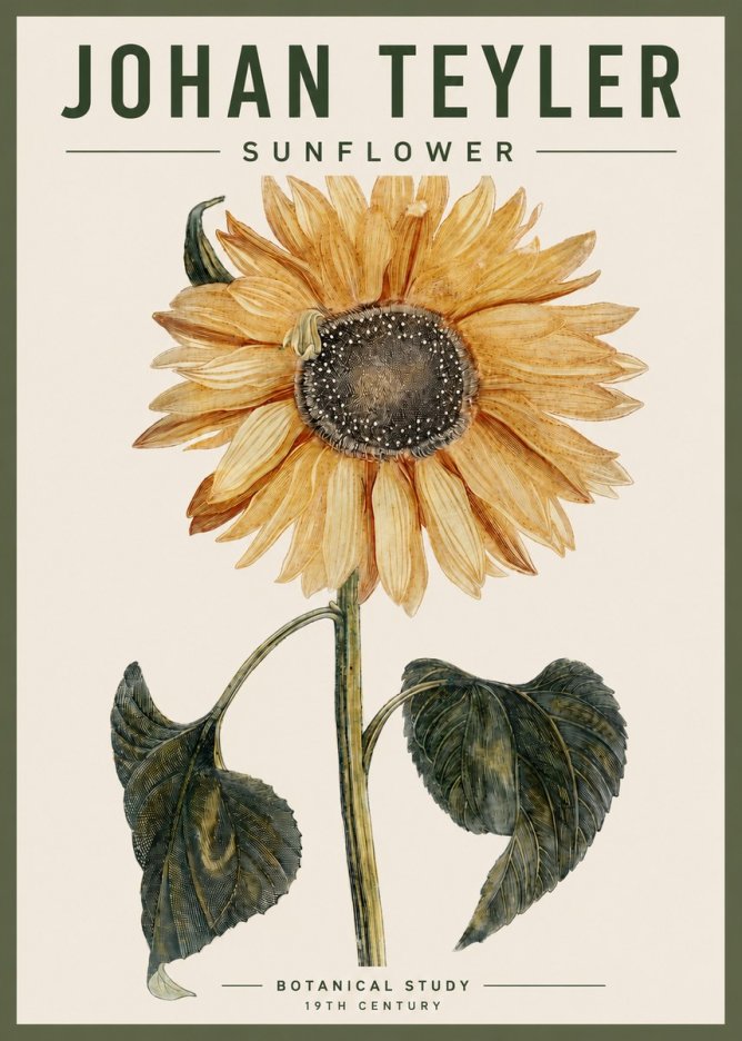 Johan Teyler Sunflower No3 - Poster