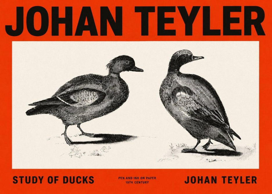 Johan Teyler Study of Ducks No2 - Poster