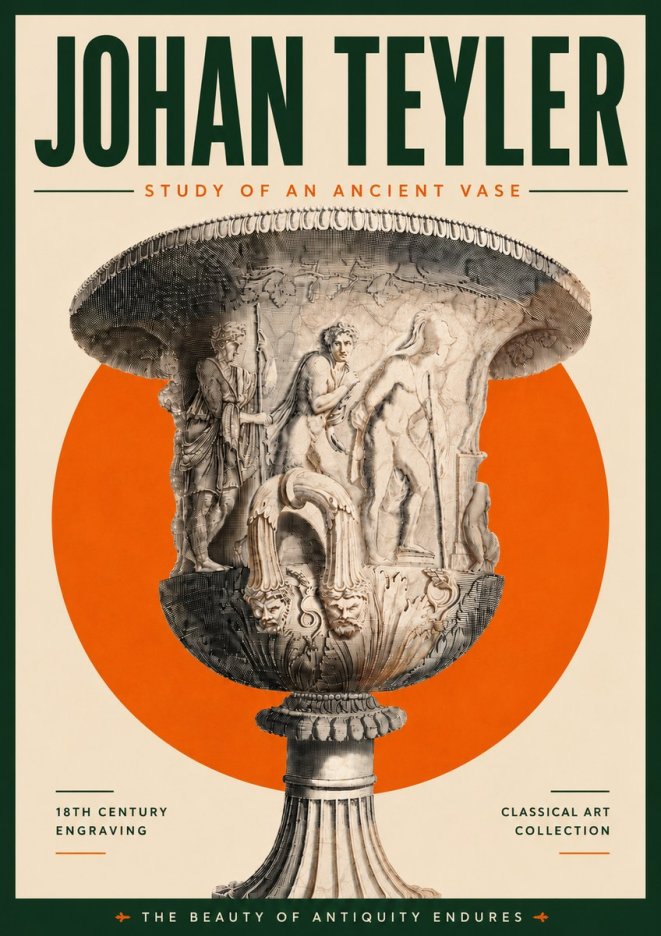 Johan Teyler Study of an Ancient Vase No5 - Poster