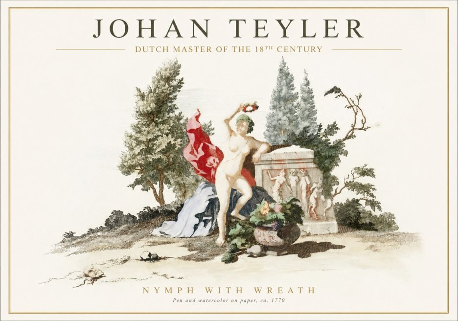 Johan Teyler Nymph with Wreath No1 - Poster