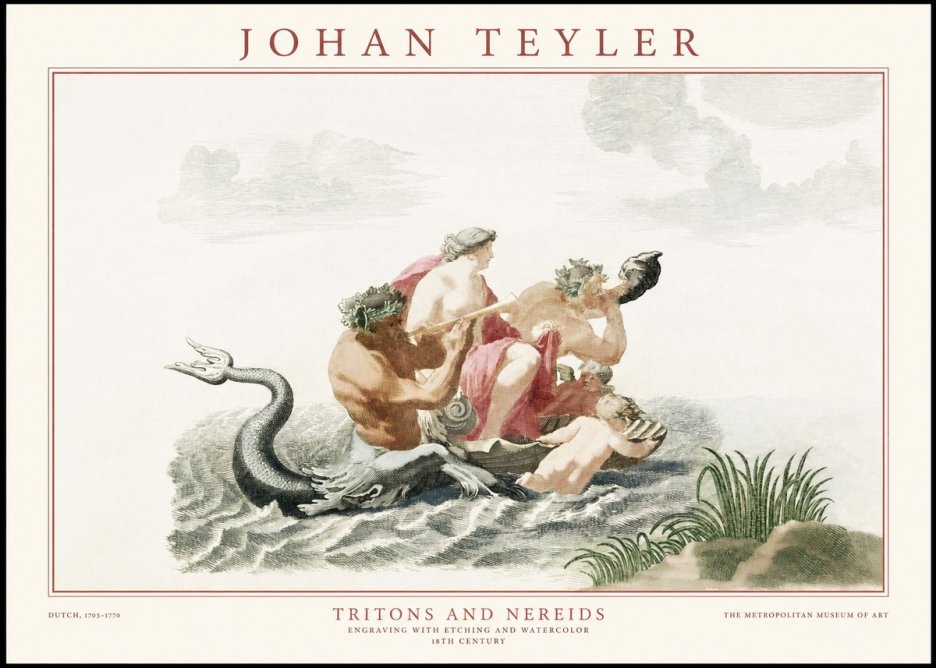 Johan Teyler Tritons and Nereids No1 - Poster
