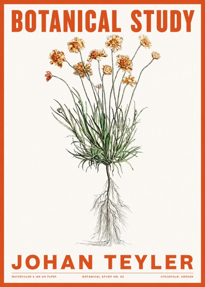 Johan Teyler Botanical Study No. 01 No2 - Poster
