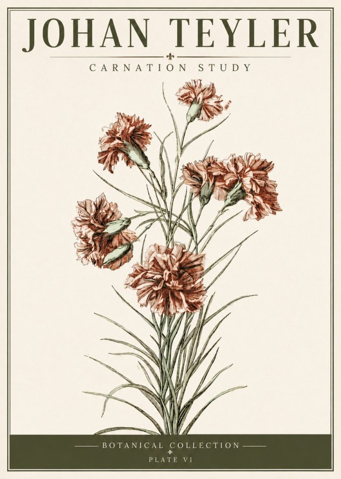Johan Teyler Carnation Study No6 - Poster