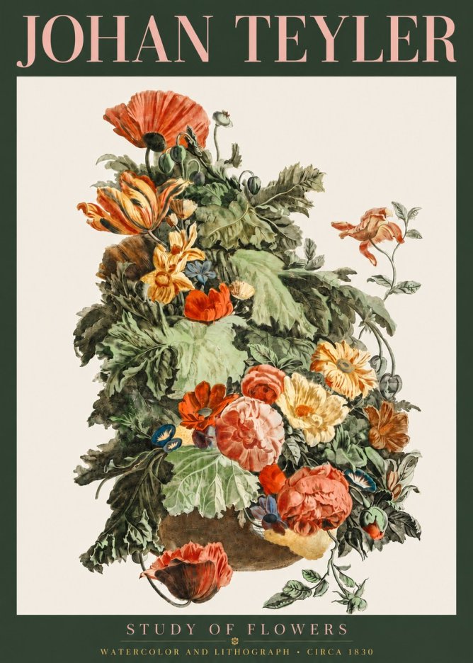 Johan Teyler Study of Flowers No3 - Poster