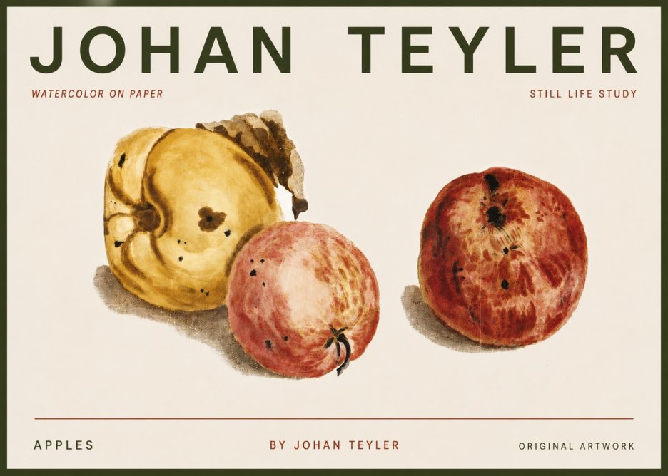 Johan Teyler Apples - Watercolor No4 - Poster