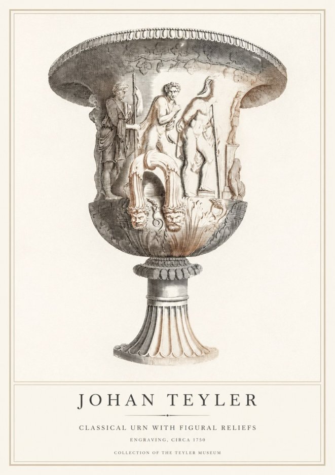 Johan Teyler Classical Urn with Figural Reliefs I No1 - Poster