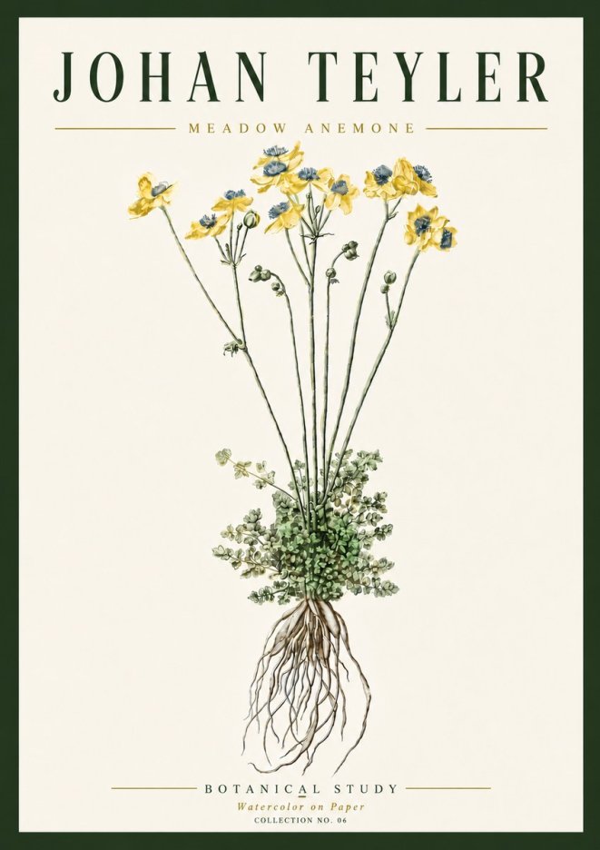 Johan Teyler Meadow Anemone No6 - Poster