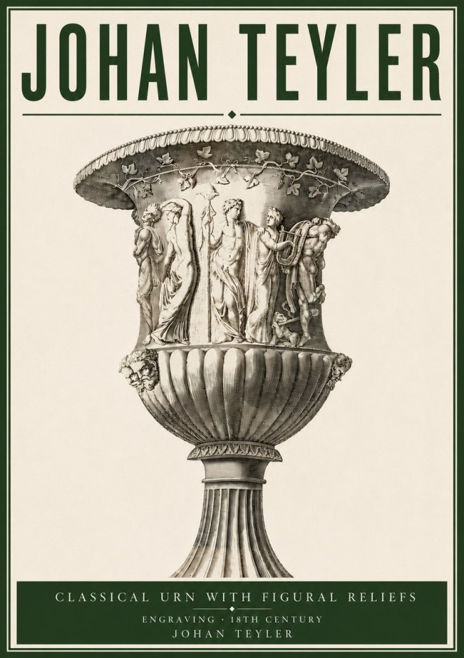 Johan Teyler Classical Urn with Figural Reliefs II No4 - Poster