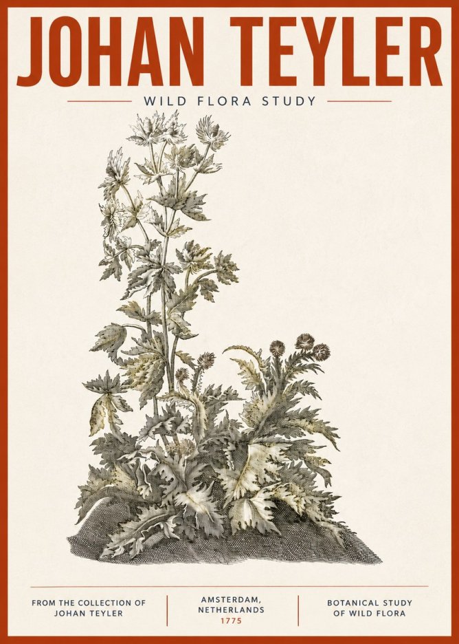 Johan Teyler Wild Flora Study No4 - Poster