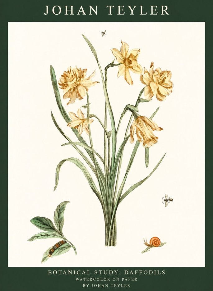 Johan Teyler Daffodils No3 - Poster