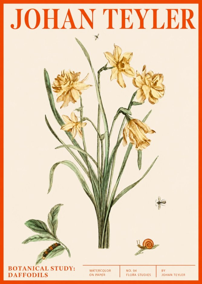 Johan Teyler Daffodils No4 - Poster