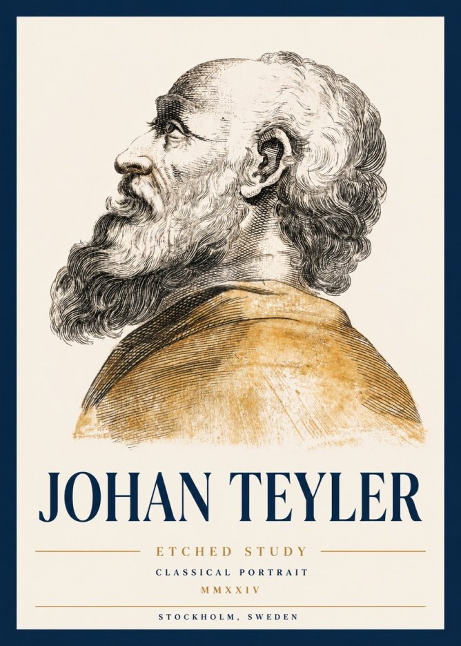 Johan Teyler Profile Study No3 - Poster