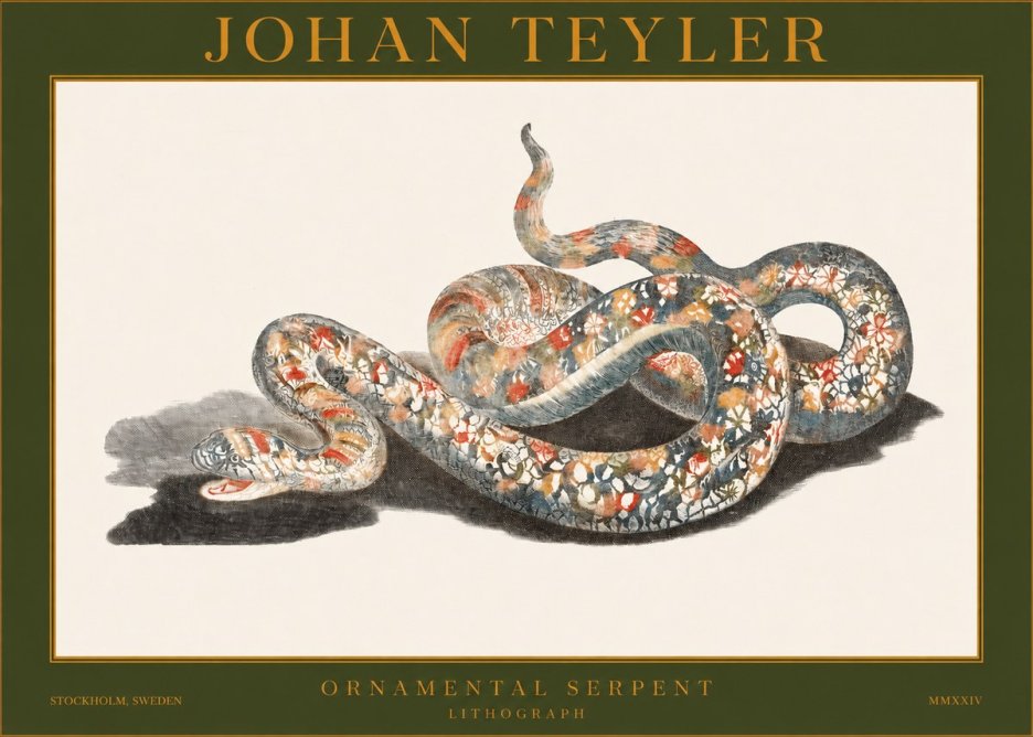 Johan Teyler Ornamental Serpent No1 - Poster