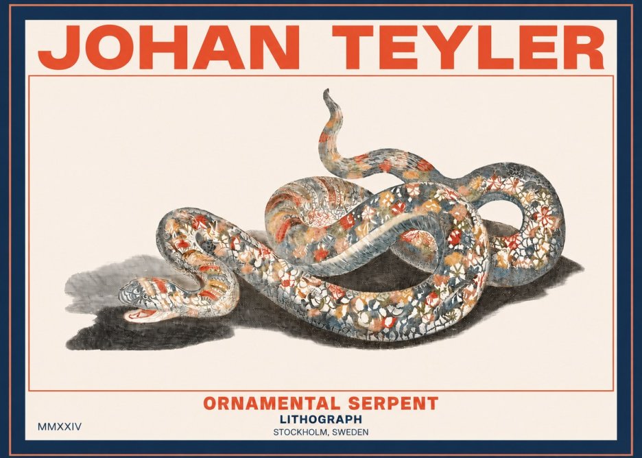 Johan Teyler Ornamental Serpent No2 - Poster