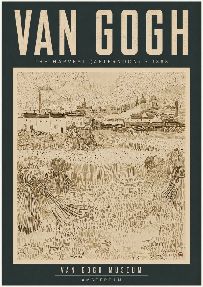 Van Gogh The Harvest (Afternoon) No4 - Poster