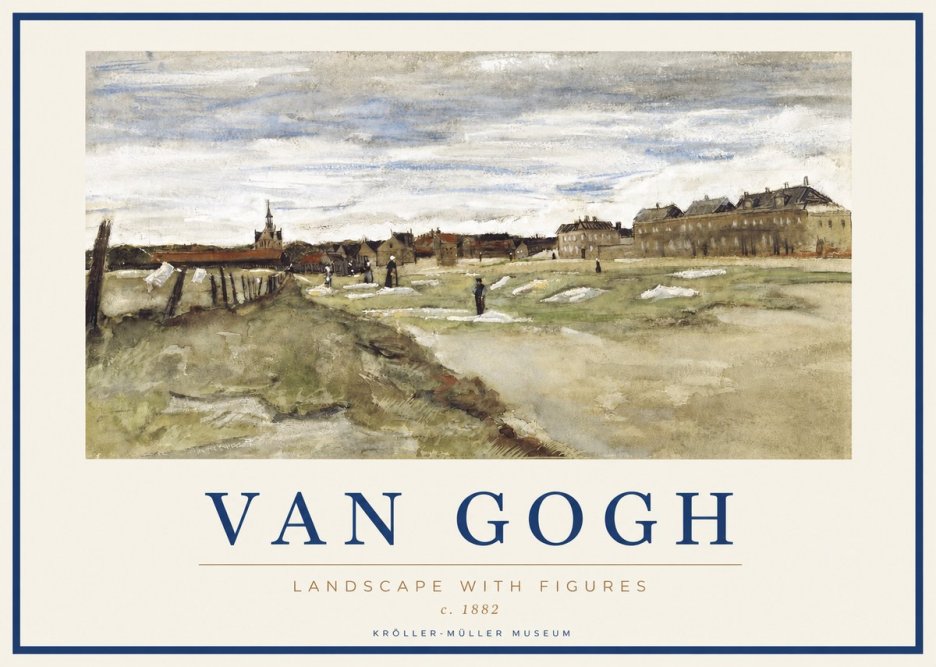 Van Gogh Landscape with Figures No2 - Poster