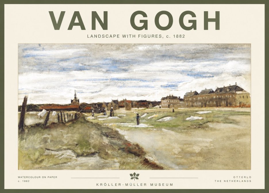 Van Gogh Landscape with Figures No5 - Poster