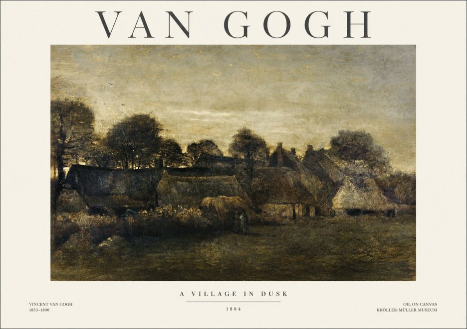 Van Gogh A Village in Dusk No1 - Poster