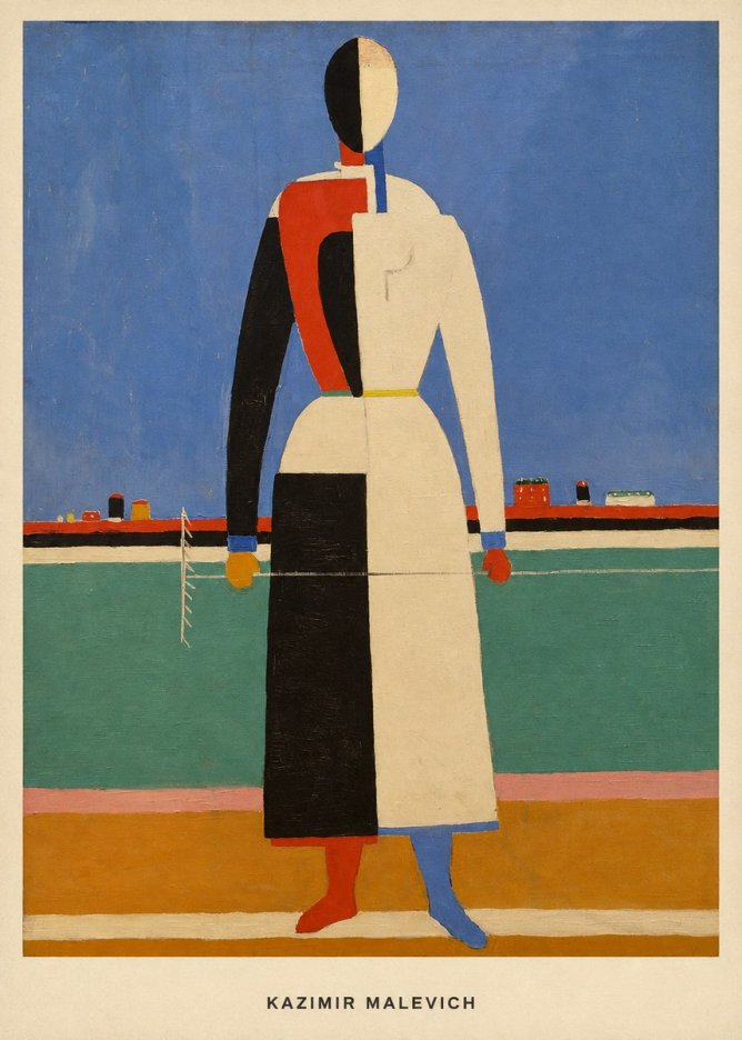 Kazimir Malevich Woman with a Rake No6 - Poster