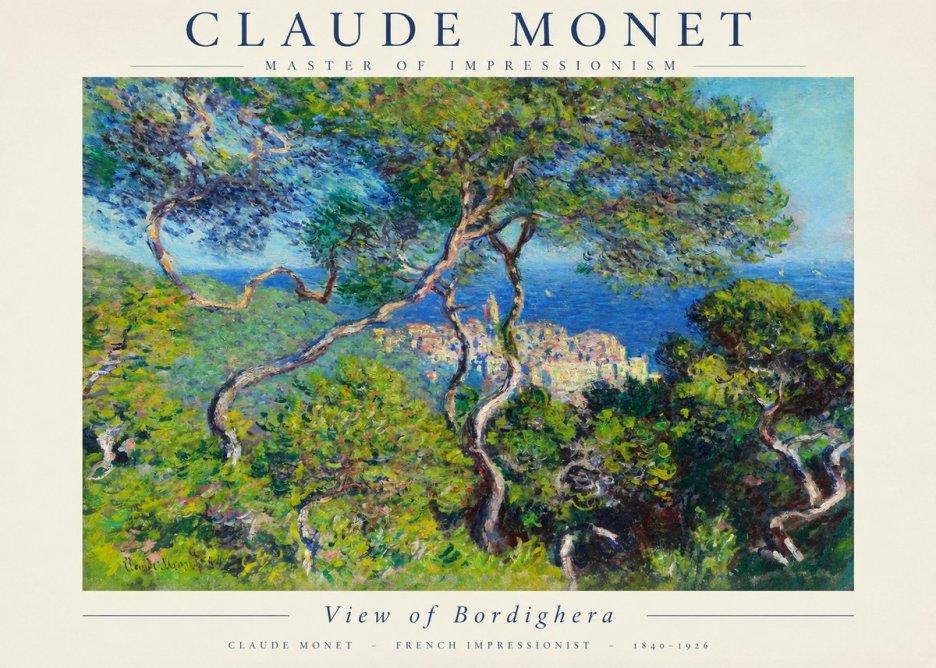 Monet View of Bordighera No1 - Poster