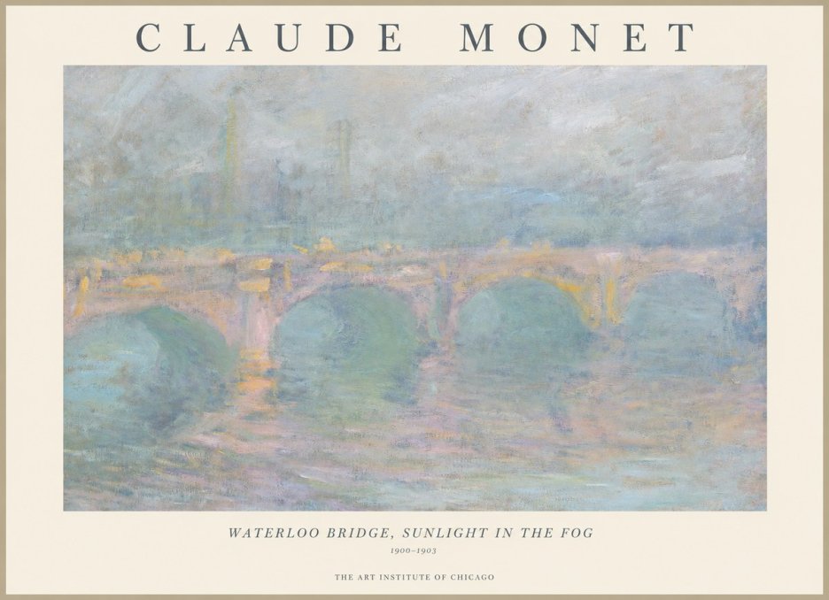 Monet Waterloo Bridge, Sunlight in the Fog I No1 - Poster
