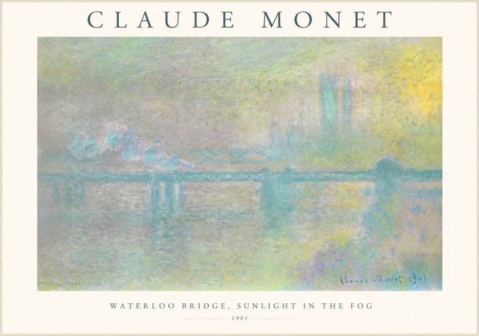 Monet Waterloo Bridge, Sunlight in the Fog II No1 - Poster