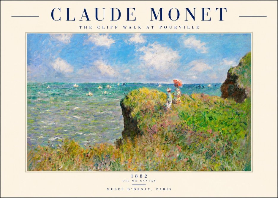 Monet The Cliff Walk at Pourville No2 - Poster